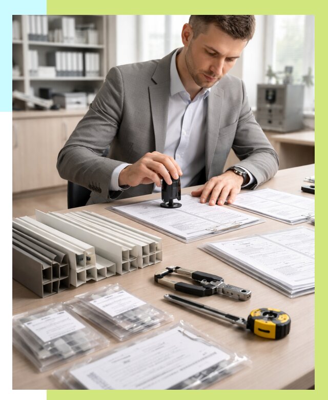 Сертификация ПВХ продукции в Узловой от 8657 р., Алешин-Злв